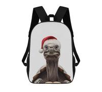 sinyumoney Sacs À Dos Pour Enfants Imprimés En 3D Christmas Turtle with Santa Hat Sacs D'école Pour Enfants Garçons Et Filles, Sacs De Voyage, Sacs À Livres Pour L'école Ou Les Voyages 17inch