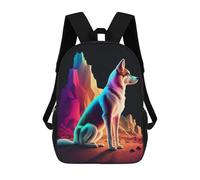 sinyumoney Sacs À Dos Pour Enfants Imprimés En 3D Colorful Desert Wolf Sacs D'école Pour Enfants Garçons Et Filles, Sacs De Voyage, Sacs À Livres Pour L'école Ou Les Voyages 17inch