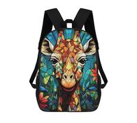 sinyumoney Sacs À Dos Pour Enfants Imprimés En 3D Colorful Giraffe Stained Glass Art Sacs D'école Pour Enfants Garçons Et Filles, Sacs De Voyage, Sacs À Livres Pour L'école Ou Les Voyages 17inch