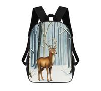 sinyumoney Sacs À Dos Pour Enfants Imprimés En 3D Deer in Winter Forest Sacs D'école Pour Enfants Garçons Et Filles, Sacs De Voyage, Sacs À Livres Pour L'école Ou Les Voyages 17inch