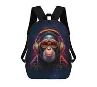 sinyumoney Sacs À Dos Pour Enfants Imprimés En 3D DJ Monkey with Headphones Sacs D'école Pour Enfants Garçons Et Filles, Sacs De Voyage, Sacs À Livres Pour L'école Ou Les Voyages 17inch