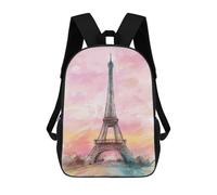 sinyumoney Sacs À Dos Pour Enfants Imprimés En 3D Eiffel Tower Watercolor Sacs D'école Pour Enfants Garçons Et Filles, Sacs De Voyage, Sacs À Livres Pour L'école Ou Les Voyages 17inch