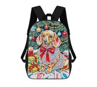 sinyumoney Sacs À Dos Pour Enfants Imprimés En 3D Festive Dachshund Christmas Portrait Sacs D'école Pour Enfants Garçons Et Filles, Sacs De Voyage, Sacs À Livres Pour L'école Ou Les Voyages 17inch