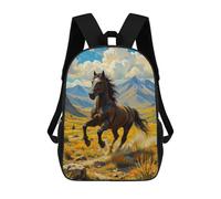 sinyumoney Sacs À Dos Pour Enfants Imprimés En 3D Galloping Horse in Mountain Landscape Sacs D'école Pour Enfants Garçons Et Filles, Sacs De Voyage, Sacs À Livres Pour L'école Ou Les Voyages 17inch