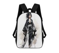 sinyumoney Sacs À Dos Pour Enfants Imprimés En 3D Geisha in Black Sacs D'école Pour Enfants Garçons Et Filles, Sacs De Voyage, Sacs À Livres Pour L'école Ou Les Voyages 17inch