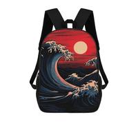 sinyumoney Sacs À Dos Pour Enfants Imprimés En 3D Great Wave at Sunset Sacs D'école Pour Enfants Garçons Et Filles, Sacs De Voyage, Sacs À Livres Pour L'école Ou Les Voyages 17inch
