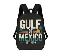 sinyumoney Sacs À Dos Pour Enfants Imprimés En 3D Gulf of Mexico Vintage Design Sacs D'école Pour Enfants Garçons Et Filles, Sacs De Voyage, Sacs À Livres Pour L'école Ou Les Voyages 17inch