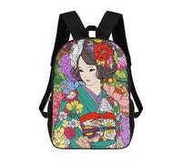 sinyumoney Sacs À Dos Pour Enfants Imprimés En 3D Japan Flower Girl Kimono Sacs D'école Pour Enfants Garçons Et Filles, Sacs De Voyage, Sacs À Livres Pour L'école Ou Les Voyages 17inch