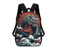 sinyumoney Sacs À Dos Pour Enfants Imprimés En 3D Japanese Dragon Sacs D'école Pour Enfants Garçons Et Filles, Sacs De Voyage, Sacs À Livres Pour L'école Ou Les Voyages 17inch