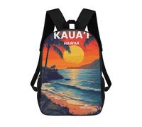 sinyumoney Sacs À Dos Pour Enfants Imprimés En 3D Kauai Hawaii Illustration Sacs D'école Pour Enfants Garçons Et Filles, Sacs De Voyage, Sacs À Livres Pour L'école Ou Les Voyages 17inch