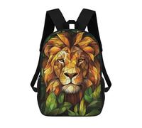 sinyumoney Sacs À Dos Pour Enfants Imprimés En 3D Lion in Foliage Sacs D'école Pour Enfants Garçons Et Filles, Sacs De Voyage, Sacs À Livres Pour L'école Ou Les Voyages 17inch
