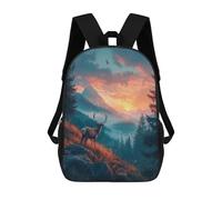 sinyumoney Sacs À Dos Pour Enfants Imprimés En 3D Majestic Deer Sunset Sacs D'école Pour Enfants Garçons Et Filles, Sacs De Voyage, Sacs À Livres Pour L'école Ou Les Voyages 17inch