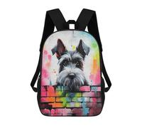 sinyumoney Sacs À Dos Pour Enfants Imprimés En 3D Miniature Schnauzer Bricks Sacs D'école Pour Enfants Garçons Et Filles, Sacs De Voyage, Sacs À Livres Pour L'école Ou Les Voyages 17inch
