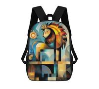 sinyumoney Sacs À Dos Pour Enfants Imprimés En 3D Modern Cubism Lion Sacs D'école Pour Enfants Garçons Et Filles, Sacs De Voyage, Sacs À Livres Pour L'école Ou Les Voyages 17inch