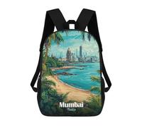 sinyumoney Sacs À Dos Pour Enfants Imprimés En 3D Mumbai Cityscape with Beach Sacs D'école Pour Enfants Garçons Et Filles, Sacs De Voyage, Sacs À Livres Pour L'école Ou Les Voyages 17inch