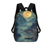 sinyumoney Sacs À Dos Pour Enfants Imprimés En 3D Mystical Asian Village Under Full Moon Sacs D'école Pour Enfants Garçons Et Filles, Sacs De Voyage, Sacs À Livres Pour L'école Ou Les Voyages 17inch