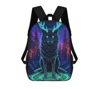 sinyumoney Sacs À Dos Pour Enfants Imprimés En 3D Mystical Wolf Antlers Forest Sacs D'école Pour Enfants Garçons Et Filles, Sacs De Voyage, Sacs À Livres Pour L'école Ou Les Voyages 17inch