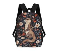sinyumoney Sacs À Dos Pour Enfants Imprimés En 3D Otter in Floral Pattern Sacs D'école Pour Enfants Garçons Et Filles, Sacs De Voyage, Sacs À Livres Pour L'école Ou Les Voyages 17inch