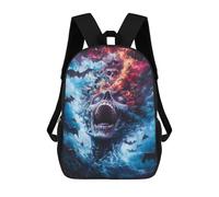 sinyumoney Sacs À Dos Pour Enfants Imprimés En 3D Screaming Skull with Bats Sacs D'école Pour Enfants Garçons Et Filles, Sacs De Voyage, Sacs À Livres Pour L'école Ou Les Voyages 17inch