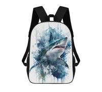 sinyumoney Sacs À Dos Pour Enfants Imprimés En 3D Shark Frenzy in Watercolor Sacs D'école Pour Enfants Garçons Et Filles, Sacs De Voyage, Sacs À Livres Pour L'école Ou Les Voyages 17inch