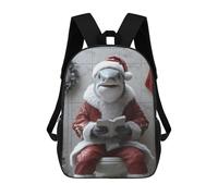 sinyumoney Sacs À Dos Pour Enfants Imprimés En 3D Shark Santa on Toilet Animal Sacs D'école Pour Enfants Garçons Et Filles, Sacs De Voyage, Sacs À Livres Pour L'école Ou Les Voyages 17inch