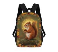 sinyumoney Sacs À Dos Pour Enfants Imprimés En 3D Squirrel with Acorn in Autumn Frame Sacs D'école Pour Enfants Garçons Et Filles, Sacs De Voyage, Sacs À Livres Pour L'école Ou Les Voyages 17inch