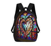 sinyumoney Sacs À Dos Pour Enfants Imprimés En 3D Stained Glass Heart Sacs D'école Pour Enfants Garçons Et Filles, Sacs De Voyage, Sacs À Livres Pour L'école Ou Les Voyages 17inch