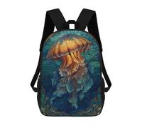 sinyumoney Sacs À Dos Pour Enfants Imprimés En 3D Stained Glass Jellyfish in Ocean Sacs D'école Pour Enfants Garçons Et Filles, Sacs De Voyage, Sacs À Livres Pour L'école Ou Les Voyages 17inch