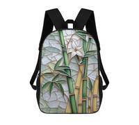 sinyumoney Sacs À Dos Pour Enfants Imprimés En 3D Stained Tree Glass Bamboo Sacs D'école Pour Enfants Garçons Et Filles, Sacs De Voyage, Sacs À Livres Pour L'école Ou Les Voyages 17inch
