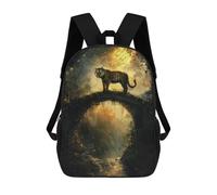 sinyumoney Sacs À Dos Pour Enfants Imprimés En 3D Tiger on A Bridge Sacs D'école Pour Enfants Garçons Et Filles, Sacs De Voyage, Sacs À Livres Pour L'école Ou Les Voyages 17inch