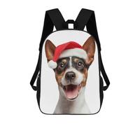 sinyumoney Sacs À Dos Pour Enfants Imprimés En 3D Toy Fox Terrier Dog with Santa Hat Sacs D'école Pour Enfants Garçons Et Filles, Sacs De Voyage, Sacs À Livres Pour L'école Ou Les Voyages 17inch