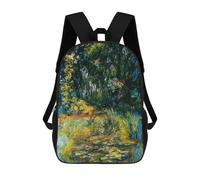 sinyumoney Sacs À Dos Pour Enfants Imprimés En 3D Water Lily Pond by Monet Sacs D'école Pour Enfants Garçons Et Filles, Sacs De Voyage, Sacs À Livres Pour L'école Ou Les Voyages 17inch