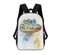 sinyumoney Sacs À Dos Pour Enfants Imprimés En 3D Watercolor Alligator Portrait Sacs D'école Pour Enfants Garçons Et Filles, Sacs De Voyage, Sacs À Livres Pour L'école Ou Les Voyages 17inch
