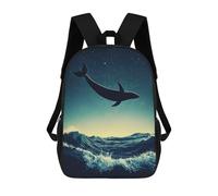 sinyumoney Sacs À Dos Pour Enfants Imprimés En 3D Whale in The Starry Sky Sacs D'école Pour Enfants Garçons Et Filles, Sacs De Voyage, Sacs À Livres Pour L'école Ou Les Voyages 17inch