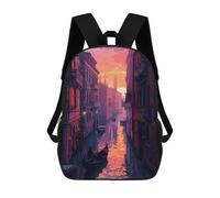 sinyumoney Sacs À Dos Pour Enfants Italy Venice Pixel Art Sac D'école Imprimé En 3D Pour Enfants, Sac À Dos De Voyage Tendance Pour Écoliers 17inch