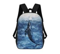 sinyumoney Sacs À Dos Pour Enfants Jonah And The Whale Sac D'école Imprimé En 3D Pour Enfants, Sac À Dos De Voyage Tendance Pour Écoliers 17inch
