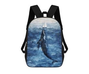 sinyumoney Sacs À Dos Pour Enfants Jonah And The Whale Sac D'école Imprimé En 3D Pour Enfants, Sac À Dos De Voyage Tendance Pour Écoliers 17inch