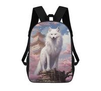 sinyumoney Sacs À Dos Pour Enfants Kitsune Fox Sac D'école Imprimé En 3D Pour Enfants, Sac À Dos De Voyage Tendance Pour Écoliers 17inch