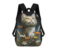 sinyumoney Sacs À Dos Pour Enfants Kitten And Butterfly Garden Sac À Dos Scolaire, Cartable Pour Enfants, Sac De Voyage, Sac À Livres, Sac À Dos Imprimé En 3D Pour Garçons Et Filles 17inch