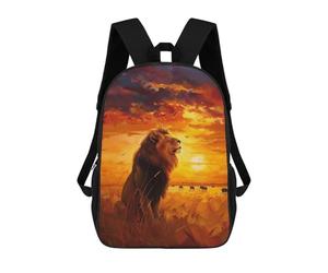 sinyumoney Sacs À Dos Pour Enfants Lion at Sunset Sac D'école Imprimé En 3D Pour Enfants, Sac À Dos De Voyage Tendance Pour Écoliers 17inch