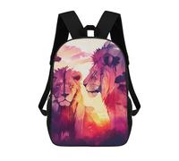 sinyumoney Sacs À Dos Pour Enfants Lions in Love The King Sac D'école Sac À Dos Garçon Sac De Voyage Sac D'écolier Sac À Livres Et Fournitures Scolaires Sacs D'école 17inch