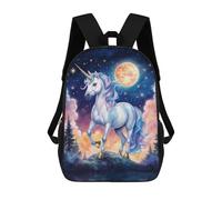 sinyumoney Sacs À Dos Pour Enfants Magical Unicorn Under The Moonlight Sac D'école Imprimé En 3D Pour Enfants, Sac À Dos De Voyage Tendance Pour Écoliers 17inch