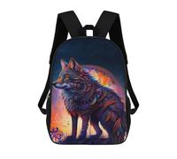 sinyumoney Sacs À Dos Pour Enfants Majestic Wolf Sac D'école Imprimé En 3D Pour Enfants, Sac À Dos De Voyage Tendance Pour Écoliers 17inch