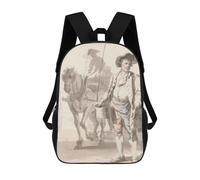 sinyumoney Sacs À Dos Pour Enfants Man with Horse And Bucket Sac D'école Imprimé En 3D Pour Enfants, Sac À Dos De Voyage Tendance Pour Écoliers 17inch