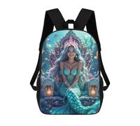sinyumoney Sacs À Dos Pour Enfants Mermaid Queen on Throne Sac D'école Imprimé En 3D, Sac Tendance, Sac De Voyage Pour L'école Ou Les Voyages 17inch