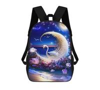 sinyumoney Sacs À Dos Pour Enfants Moonlit Swan Serenity Sac D'école Imprimé En 3D, Sac Tendance, Sac De Voyage Pour L'école Ou Les Voyages 17inch