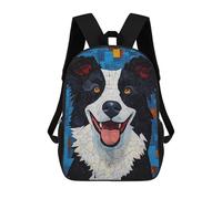 sinyumoney Sacs À Dos Pour Enfants Mosaic Border Collie Sac D'école Imprimé En 3D Pour Enfants, Sac À Dos De Voyage Tendance Pour Écoliers 17inch