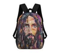 sinyumoney Sacs À Dos Pour Enfants Mosaic Jesus Portrait Sac D'école Imprimé En 3D Pour Enfants, Sac À Dos De Voyage Tendance Pour Écoliers 17inch