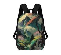 sinyumoney Sacs À Dos Pour Enfants Mountain Serenity with Waterfall Sac D'école Imprimé En 3D, Sac Tendance, Sac De Voyage Pour L'école Ou Les Voyages 17inch