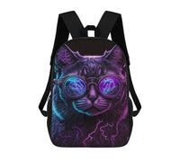 sinyumoney Sacs À Dos Pour Enfants Neon Cat Goggles Art Sac D'école Imprimé En 3D, Sac Tendance, Sac De Voyage Pour L'école Ou Les Voyages 17inch
